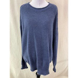 Jessica Simpson Blue Loose Knit Long Sleeve Lounge Sweater, Size XXL